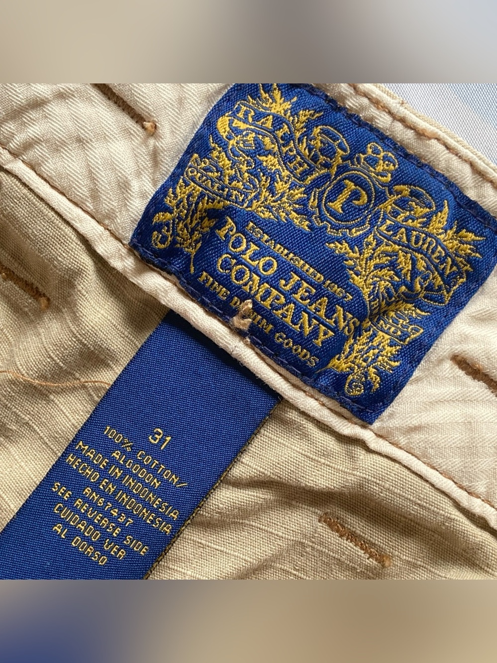 Ralph Lauren Polo Jeans Company Blue Label 100% Cotton Bermuda Cargo Shorts - Picture 3 of 10